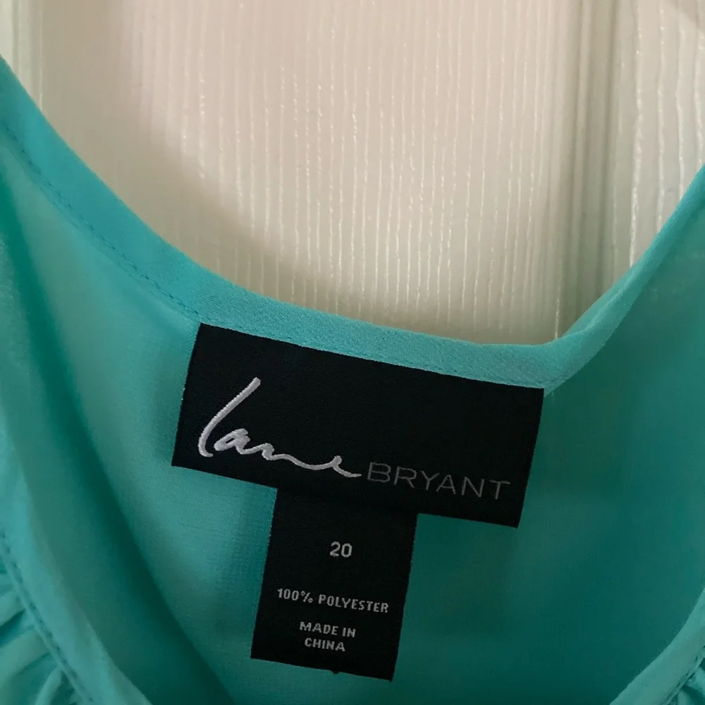 Lane Bryant Blue Green Relaxed Tank Top - Picture 3 of 3